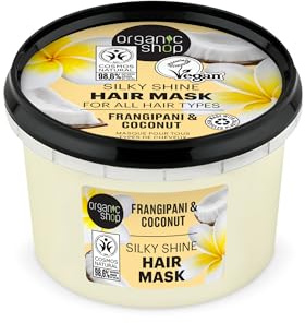 Organic Shop All Hair Types Silky Shine Mask Frangipani and Coconut, 250 ml