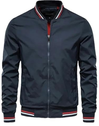BoShiNuo Autunno Solido Colore Giacca Uomo Casual Slim Fit Baseball Mens Giacche per Uomo, H-883, XXL