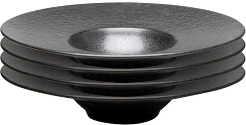 Assiettes creuses Cosmos 27cm noires set de 4 Kare Design