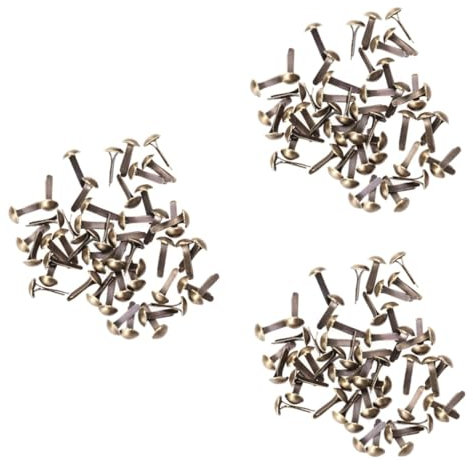 HAPINARY 3 Sätze Eisen Mini Brads Papierverschlüsse Galvanisieren Runde Metall Brads Für Split Craft 100 Stück * 3