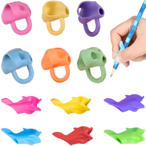 ZEPIQOR 12 Pezzi Impugnatura Matita per Bambini, Impugnatura Matita, Aiuto per La Scrittura per Bambini, Ergonomica Pencil Grips, Strumento di Correzione Della Postura di Scrittura