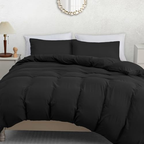 Pamposh Double Duvet Set - Pre-Washed Microfibre Bedding Set for Added Softness & Comfort - Lightweight Premium Quilt Cover Set for All Seasons With Zipper Closure