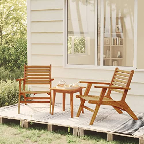 XGWKCNV Outdoor-Möbel-Set, 3-teiliges Bistro-Set, massives Akazienholz
