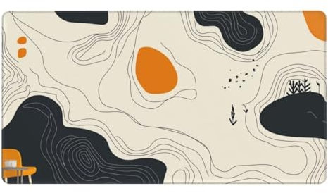 Gaming Mauspad XXL 600x300x3mm Mousepad Verlängertes Groß Mauspad Schreibtischauflage,Genähte Kanten rutschfeste Gummibasis,Verbessert Präzision Geschwindigkeit Office Schwarze weiße Linien L-1509