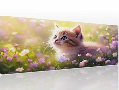 Tappetino Mouse Spring 1400x700x4 mm Tappetino Gaming Mousepad xxl Tappetino Scrivania Grande Base in Gomma Antiscivolo Copri Scrivania Tappetino da Gaming con Bordi Cuciti Tappetino pc Tastiera A1265