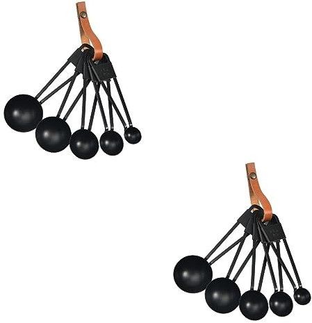 Cabilock 10 Piezas Cucharas Medidoras Balanza Cuchara Digital Cacerola Cucharas De Mesa Cuchara Medidora Utensilio Para Servir Cuchara De Te Medir Tazas Cuchara Dosificadora Ajustable Black