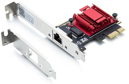 Alwong 100M/1000M/2.5G Gigabit Ethernet Scheda di interfaccia di rete (NIC) singola porta RJ45 in rame, con chip Realtek RTL8125, PCIE X1, supporta Windows Server/Ubuntu/Centos/Debian