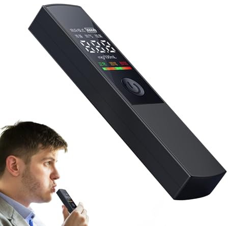 Portable Alcohol Breathalyzer Tester, Smart Car Accessory, Reusable and Accurate Breath Test Device, Safety Monitoring for Men, Women, Home, and Driving Analysis