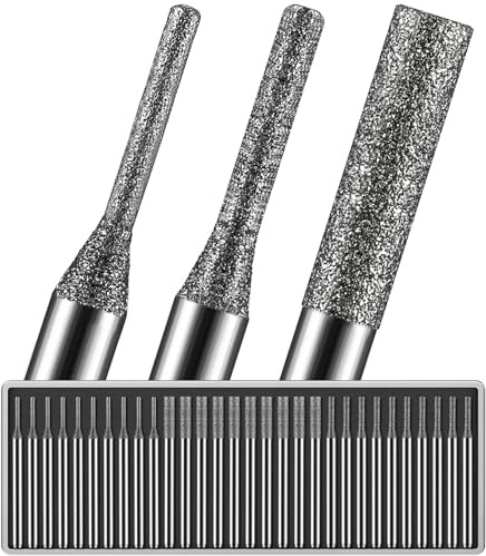 30Pcs 1mm 2mm 3mm Tip Each 10, 150-Grit Diamond Drill Bits 1/8 Shank Compatible with Dremel for Drilling Grinding Glass Stone Jewelry Metal Diamond Tip
