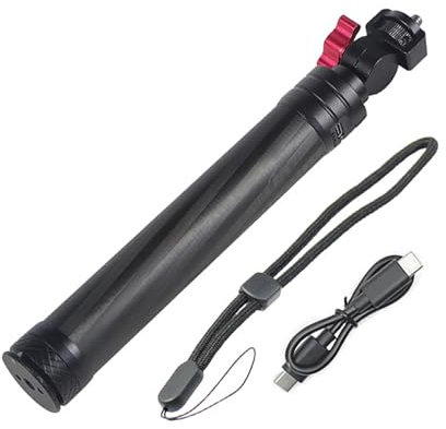 Fazvncv Selfie Stick in alluminio con alimentatore mobile di ricarica per action camera e gimbal mobile batteria staccabile