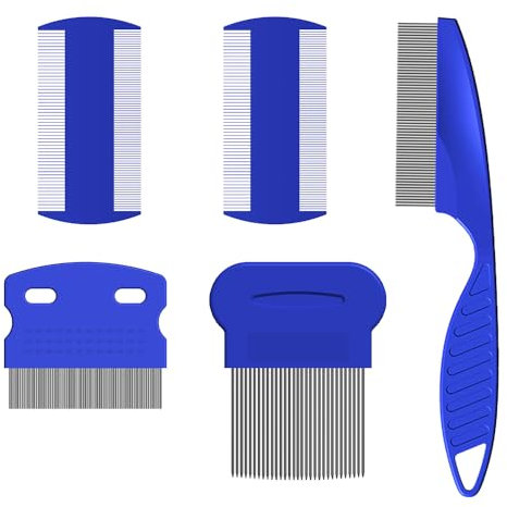 Lice Comb, 5 Pcs Lice Combs, Double Sided Lice Combs, Stainless Steel Tooth Comb, Lice Removal Comb