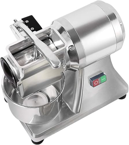 GAYAYAS Rallador eléctrico Comercial de Queso Duro, con Cubo de Acero Inoxidable, Rejilla de Seguridad y Enclavamiento, para triturador de Queso en Bloque, 88 LB/Hora