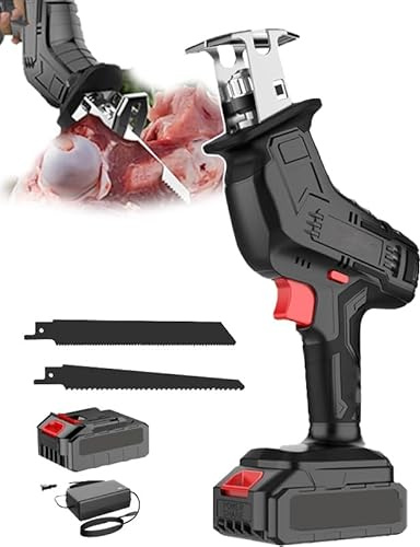 Sierra Eléctrica Para Huesos, Velocidad: 0-3000 Rpm/min, Velocidad Ajustable, Corte Afilado/reutilizado, Mango Goma Antideslizante, Con Mandril Autoblocante, Para Carne/madera,2 blades