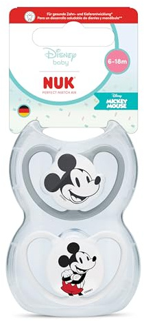 NUK Perfect Match Air Baby Schnuller | 6-18 Monate | Kieferorthopädische Schnuller zur Förderung der Belüftung und Vermeidung von Reizungen | 95% Akzeptanz von Babys | Disney Mickey Mouse | 2