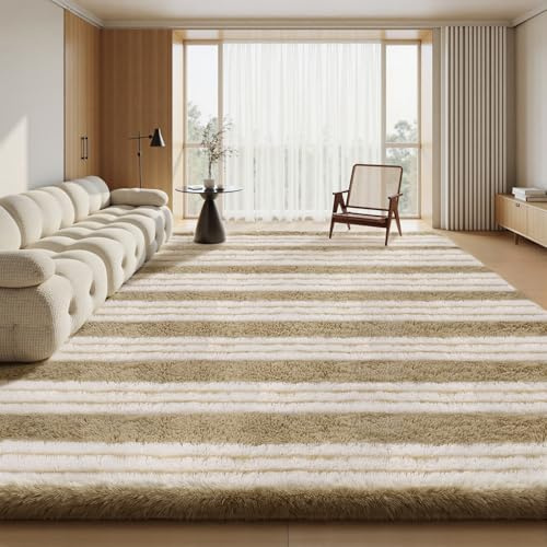 Sour Lemon Large Rugs Living Room 160x230, Beigewhite Shaggy Bedroom Rug | Extra Large Washable Anti Slip Shaggy Soft Area Rug, Modern Fluffy Carpets Floor Mat Beside Carpet for Kids Living Room