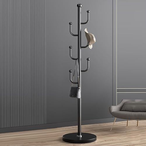 Appendiabiti in metallo a forma di cactus con cesto portaoggetti, mobile, autoportante, appendiabiti, cappelli e borse, per ingresso e camera da letto (stile B nero)