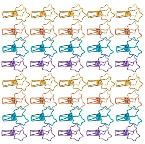 40 clips de papel de metal coloridos de cola larga resistentes para bolsas de alimentos, archivos de fotos, recibos, clips de documentos portátiles