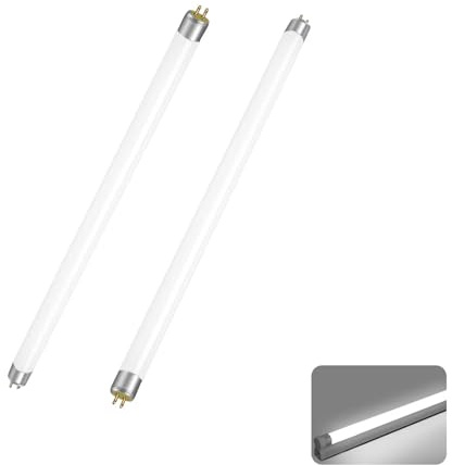 2 Pezzi Tubi Fluorescenti T5 8W, LED Tubo T5 8W 288mm, Bianco Freddo 6000K, 560LM, Lampadine CFL a Risparmio Energetico, Attacco G5, Nessuno Sfarfallio, per Luci di Emergenza, Cucina, Bagno, Garage