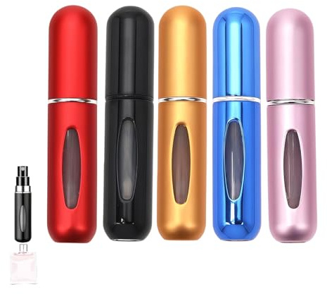 DASHENGKUI 5pcs Perfume Atomiser 5ml Refillable Travel Perfume Bottle Small Perfume Spray Bottle Perfume Decanter Perfect For Handbags Pockets And Luggage