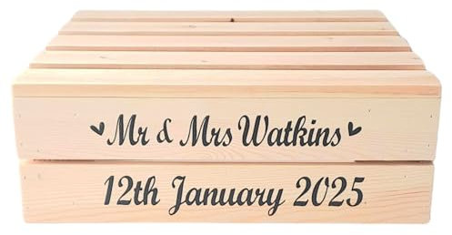 18 Square Wooden Rustic Wedding Cake Stand - Personalised - 1 or 2 tier