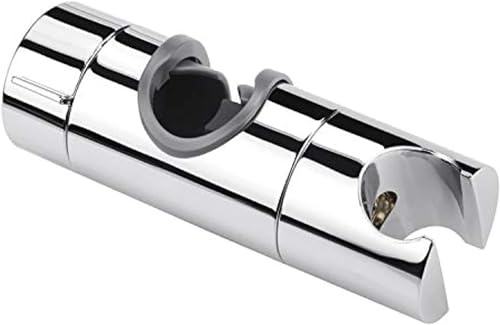 Verstellbarer Duschkopfhalter für Gleitstange, universal, 18–25 mm Außendurchmesser, Schienenkopfhalterung für Gleitstange, Schieberklemme, Badezimmer, Ersatz, 360 Grad drehbar, Sprühhalter (ABS,