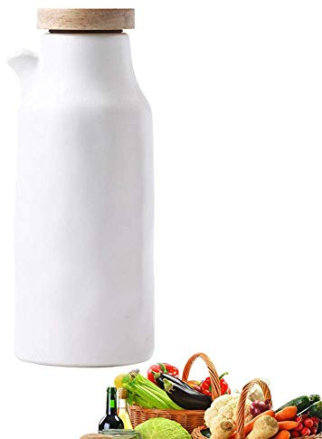 Drizzler De Bouteille D'olive / Huile, Bouteille De Vinaigrette Pour Distributeur De Verseur En Porcelaine D 'huile D ' Olive, Distributeur De Bouteille D'huile D'olive Ou De Vinaigre,White-400ml