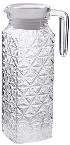 Vankoa Carafe à eau avec couvercle et bec verseur – 1000 ml Carafe d'eau chaude et froide – Facile à nettoyer