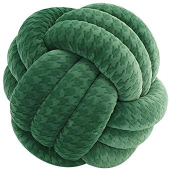 Nicole Knupfer Knot Kopfkissen Kissen Nordische Einfachheit Kreativität Geknotetes Kissen Baby Bett Zimmer Dekor Spielzeug Knotenkissen (Hahnentritt dunkelgrün,20cm)