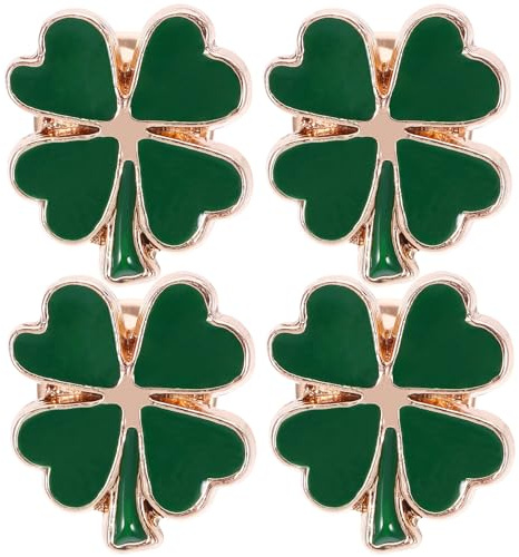 VALICLUD 4Pcs Vierblättriges Klee Brosche Pin Vintage Emaille Shamrock Brustnadel Anstecknadel Legierung St. Patricks Day Brosche für Frauen Mädchen Kleidung Kragen Kleid Schal Dekoration