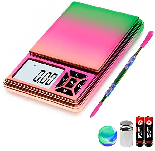 GRAM PRES Digitale Taschenwaage 300g/0,01g Genauigkeit, kleine Schmuckmünzen-Pulverwaage Digital Gramm und Oz mit 50g Cal Gewichten, digitale Grammwaage