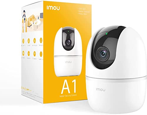 Imou Telecamera Wi-Fi Interno, 1080P Telecamera IP di Sorveglianza, Tracciamento del Movimento con Sirena, Baby Monitor con AI Rilevamento Umano, Audio Bidirezionale & Visione Notturna - A1