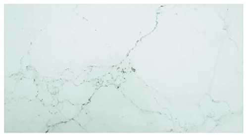 WIFESE Tischplatte Weiß 8 mm Hartglas in Marmoroptik Couchtisch Beistelltisch Glasplatte Coffee Table Multiplex Platte Tabletop Glasscheiben Glasplatte Tischplatten KüChenarbeitsplatte 120x65 cm