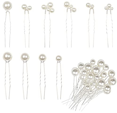 ELANE 38 Pcs Pearl Hair Pins for Wedding Hairstyles, Bridal Hair Accessories, Hair Accessories for Women and Girls