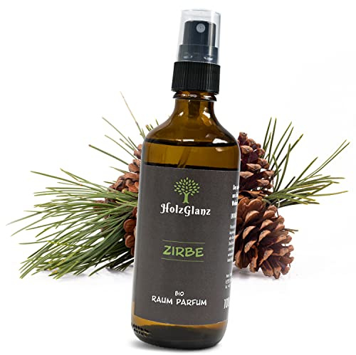 HolzGlanz Bio Zirbenspray 100ml - naturreiner Duftspray aus der Zirbelkiefer - Zirben Raumduft - Zirbelkiefer Spray Raumspray Kissenspray - aus Österreich