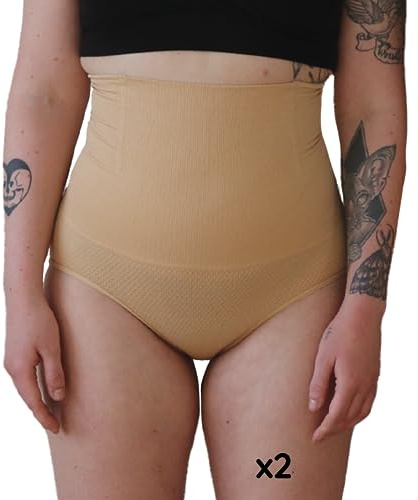 MYLILY Shape Wear Slip 1er Pack beige| Bauchweg Unterhose Damen | Bauchweg Hose | Miederhose Damen | Rückbildungshose nach Geburt | Wochenbett Slip (M)