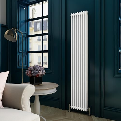 ELEGANT Radiator Traditional Column 1800 x 370 mm Vertical Designer Radiator Central Heating with White Double Column