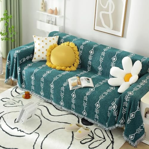 HLTQL Sofa Überwurfdecke XXL, Sofadecke rutschfest Sofaüberwurf Decke Ecksofa L Form, Chenille Couch Überzug u Form Sofaüberwürfe Couch Überwurf Sofaüberwurf, Waschbar(#89,230x340cm)