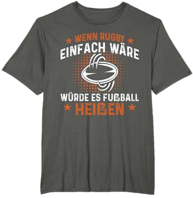 Herren Rugbyspieler Geschenke Rugby Spieler Lustiges Wenn Rugby Einfach Wäre Es Fußball T-Shirt Schwarz U-Ausschnitt Klein Rugby T-Shirt Herren Rugby Sport Design