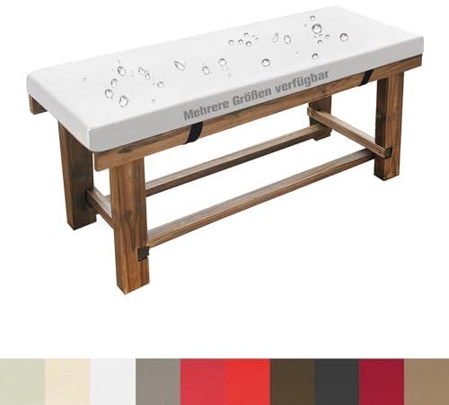 Lsjoaw Bankauflage 110X40X3CM Wasserdicht Sitzauflage Bankkissen Sitzkissen Gartenbank Auflage Schaukel Kissen für Gartenbank Schwingen Bankpolster Outdoor für Fensterbank Gartenkissen Weiß