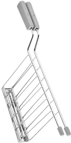 F Fityle Toast Slice Holder Toaster Warming Rack Practical Stainless Steel Kitchen Tool Sandwich Cage Bread Toast Rack for Baking Home, Gray