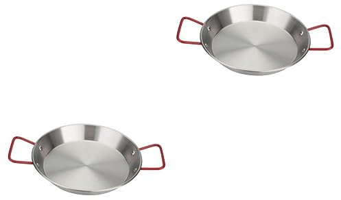 ANSNOW Petite Poêle À Paella Pour La Cuisson Mini Poêle À Frire En Acier Inoxydable Cuiseur À Riz Cuiseur À Vapeur Poêle À Wok Antiadhésive Avec Couvercle Poêle À Frire Fournitures de Cuisine Pot À