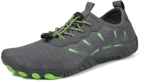 AUXDIQ Schwimmschuhe Badeschuhe Aquaschuhe Surfschuhe Wasserschuhe Strandschuhe Barfuß Schnell Trocknend für Damen Herren, Dunkelgrau, 39 EU