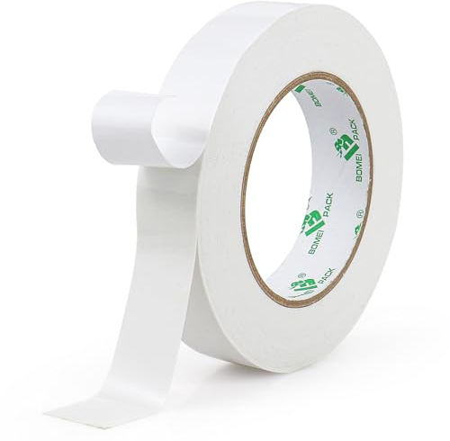 BOMEI PACK 25mmx20m Teppichbänder Doppelseitiges Klebeband für Teppiche und Bodenbelag, Abnehmbares Mehrzweck-Teppichbandtuch Teppichen im Innenbereich