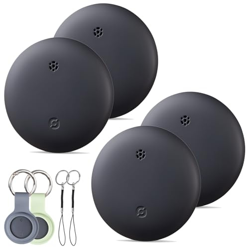 Reyke Smart Tag Pro, Koffer Tracker kompatibel mit Apple Wo ist APP (nur iOS), Schlüsselfinder für Schlüssel, Gepäck, Koffer, Brieftasche, IP67 wasserdicht, 4 Pack