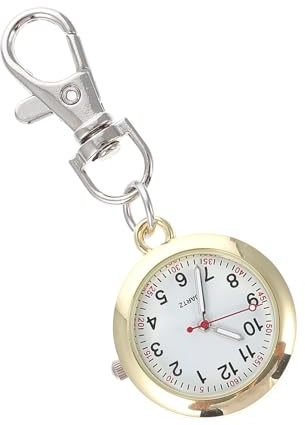 JEWEDECO Tragbare Metall Taschenuhr mit Haken für Krankenschwestern Edelstahlgehäuse Einfach zu Befestigen Elegantes und Schlichtes Design für Arbeitseinsatz