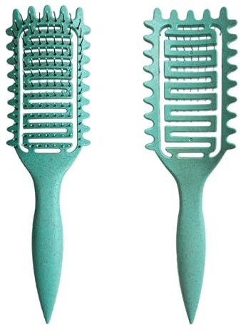 Define Stylingbürste, Wildschweinborsten Haarbürste,Locken Bürste Detangler Bürste Lockenbürste Naturlocken Haarbürste Locken für Damen Herren (Grün)
