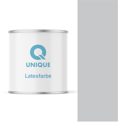 Q UNIQUE Latexfarbe 2L (ca.14m2) Hellgrau Innenfarbe Wandfarbe Deckenfarbe Klasse 3 Mattfarbe Scheuerfest Hohe Deckkraft