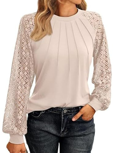 Haut Femme Chic Élégant Manches Longues Dentelle Blouse HY11