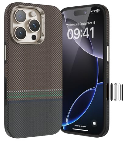 BENKS Prestige für iPhone 16 Pro Max Hülle [Camera Control Button] Kompatibel mit MagSafe, Kamerabutton Handyhülle aus Dupont Kevlar Aramidfaser und TPU
