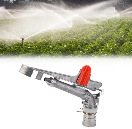 Aspersor de Riego Agrícola de 2 Pulgadas, Aspersores de Césped Giratorios de 360° para Patio, Pistola Rociadora de Riego con ángulo Ajustable, Rosca Hembra DN50
